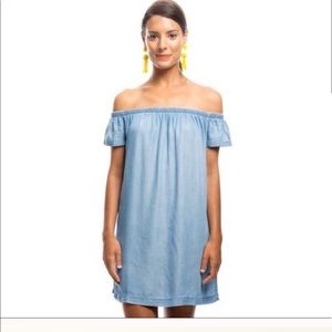 Anthro Cloth & Stone Chambray Off Shoulder Dress
